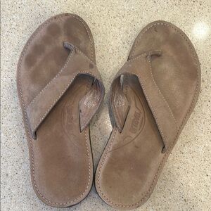 TEVA Brown Leather Flip Flops hfm